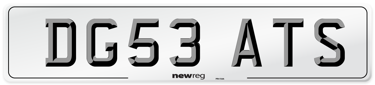 DG53 ATS Number Plate from New Reg
